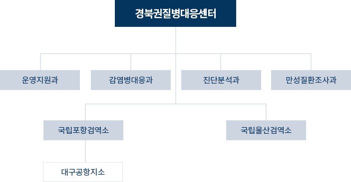 경북권질병대응센터 조직도 - 자세한 설명은 다음의 내용을 확인하세요