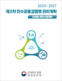 2023~2027 제2차 인수공통감염병 관리계획 과제별 세부시행계획 관계부처 합동 질병관리청 표지