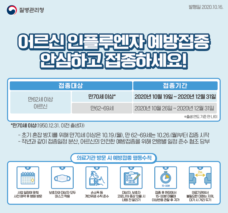 [예방접종] 2020-2021절기 어르신 인플루엔자 예방접종 안내 