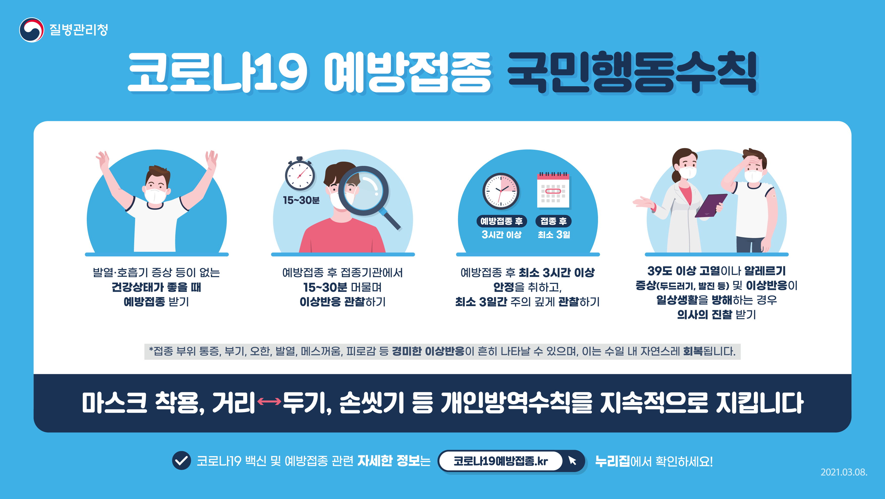 코로나19 예방접종 국민행동수칙(포스터)