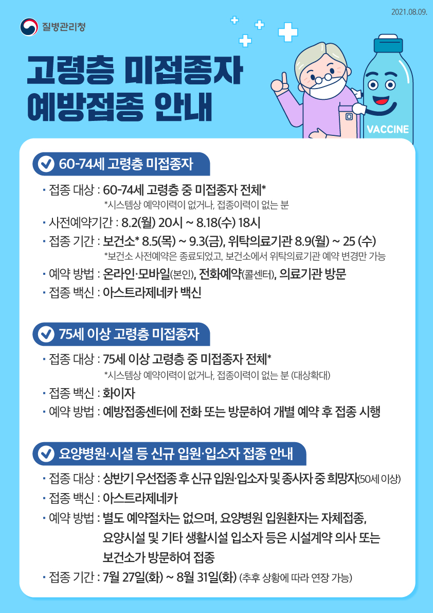 고령층 미접종자 예방접종 안내