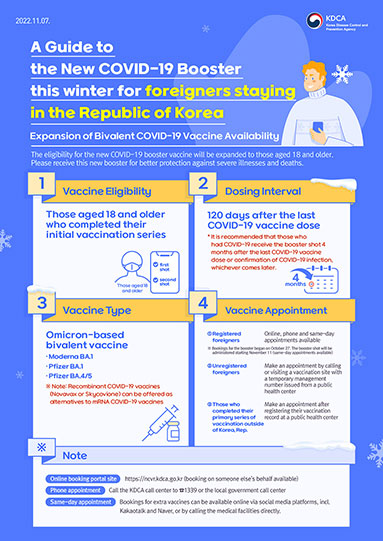 (영문)동절기 코로나19 추가접종 확대 시행 외국인 접종에 대해 알려드립니다