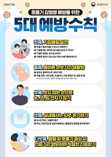 호흡기 감염병 예방을 위한 5대 예방수칙