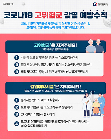 코로나19 고위험군 감염 예방수칙